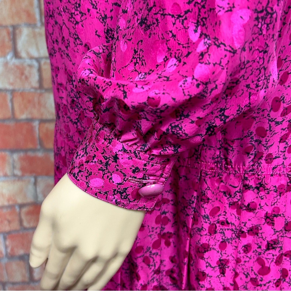 Julie Francis Vintage 80’s Silk Dropwaist Long Sleeve Dress - Picture 5 of 10
